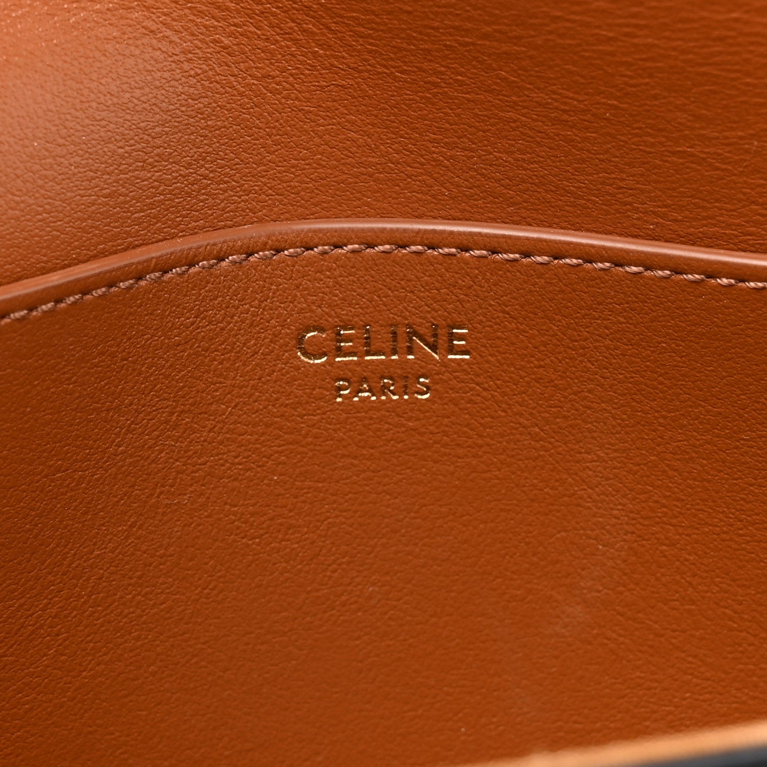 Celine Triomphe Canvas Calfskin Tabou Clutch on Strap Tan 6 of 11