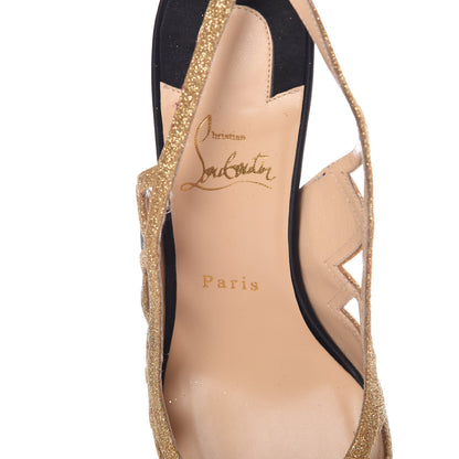 Christian Louboutin Crepe Satin Stellare 70 Slingback Pumps 39 Black 5 of 9
