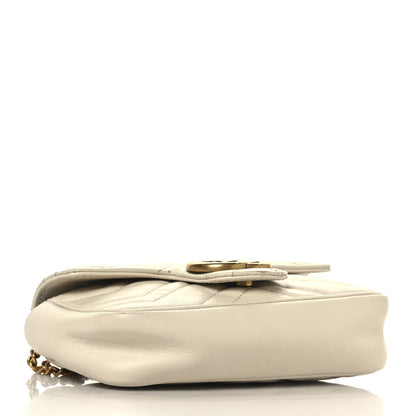Gucci Calfskin Matelasse Super Mini GG Marmont Shoulder Bag White 4 of 10