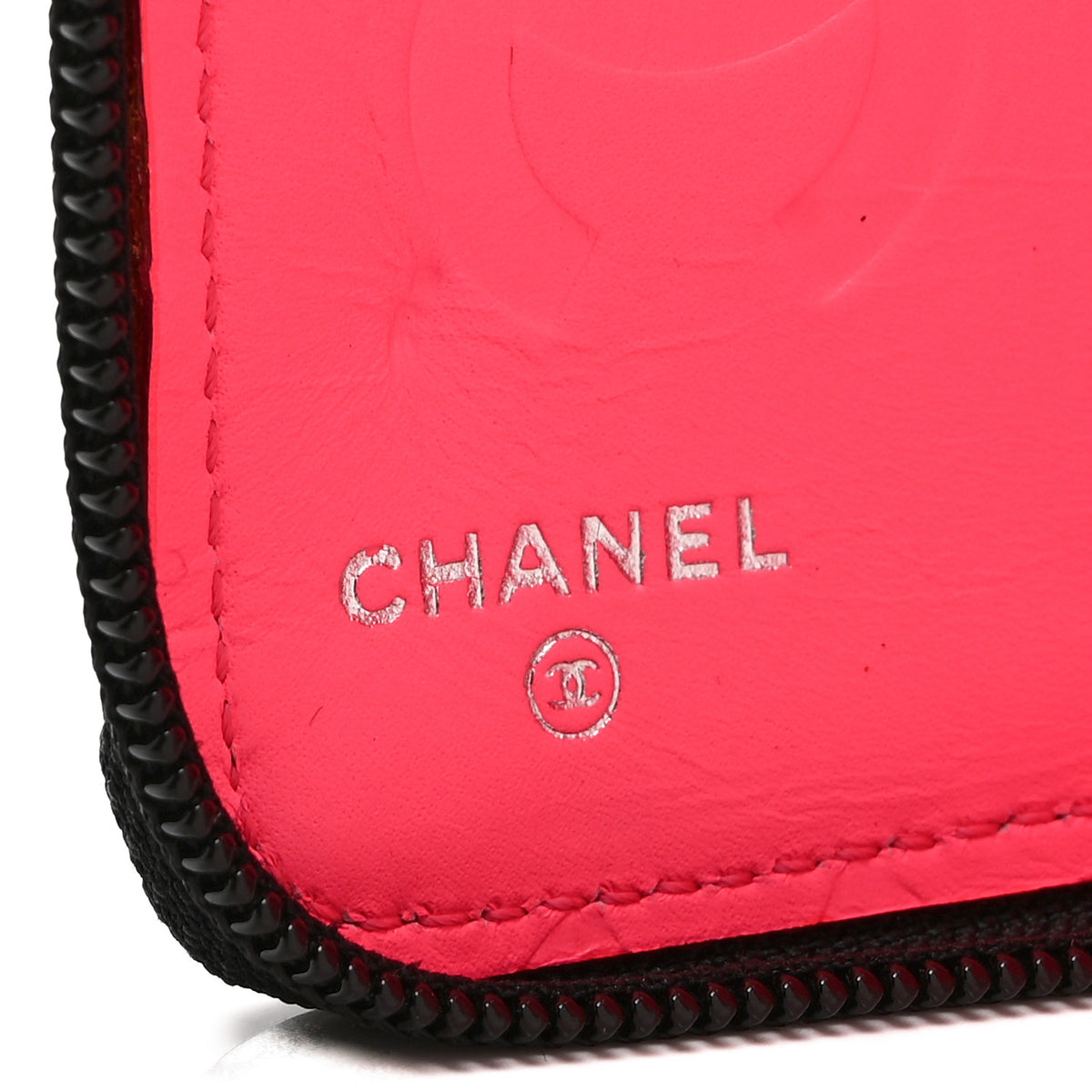 Chanel Calfskin Cambon Zip Around Organizer Wallet Black White 7 of 14