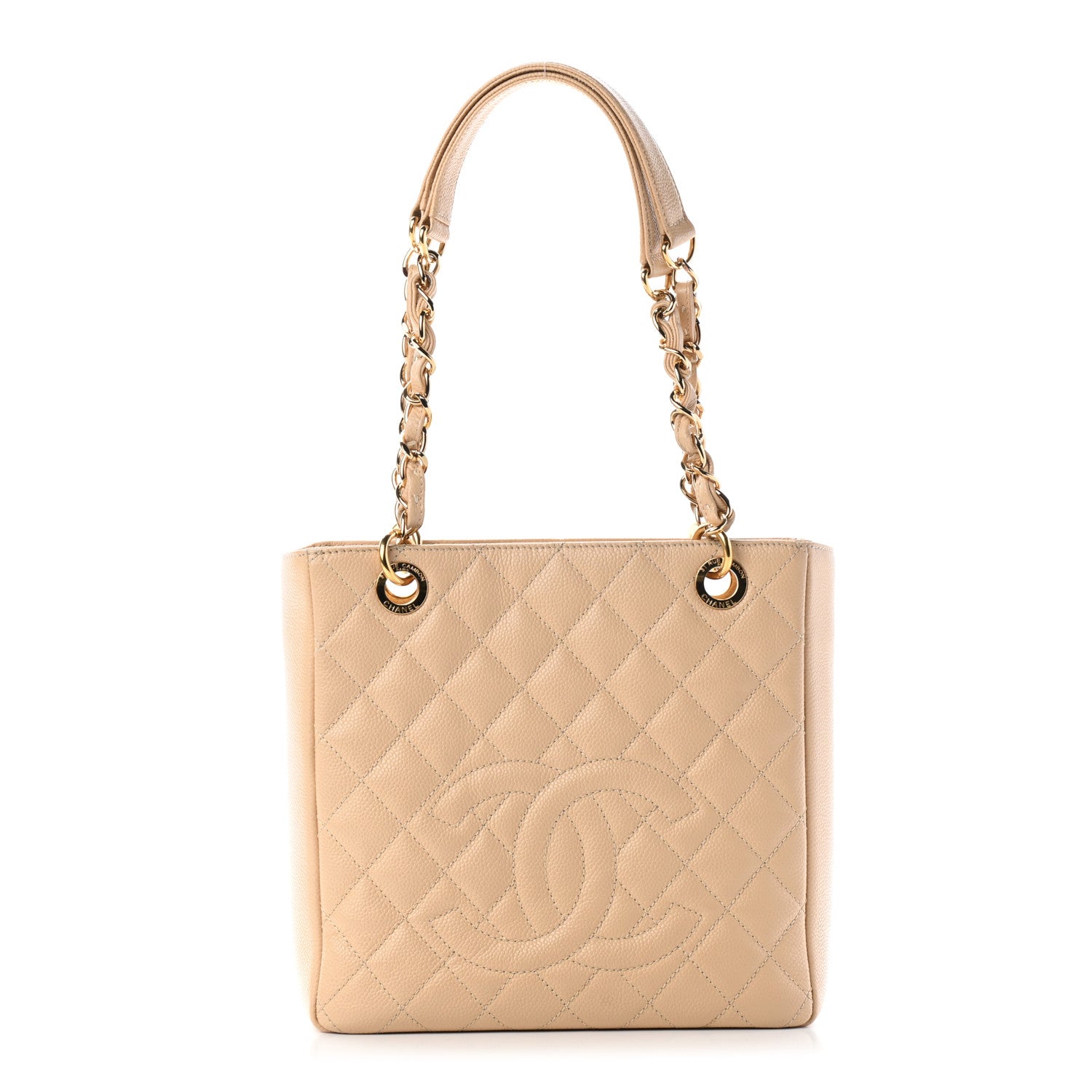 Chanel Caviar Quilted Petit Shopping Tote PST Beige 1 of 10