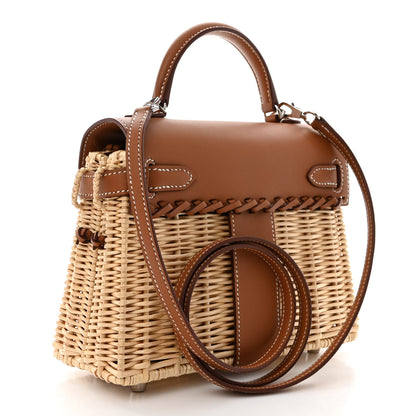 Hermes Wicker Swift Picnic Mini Kelly 20 Naturel Gold 3 of 11