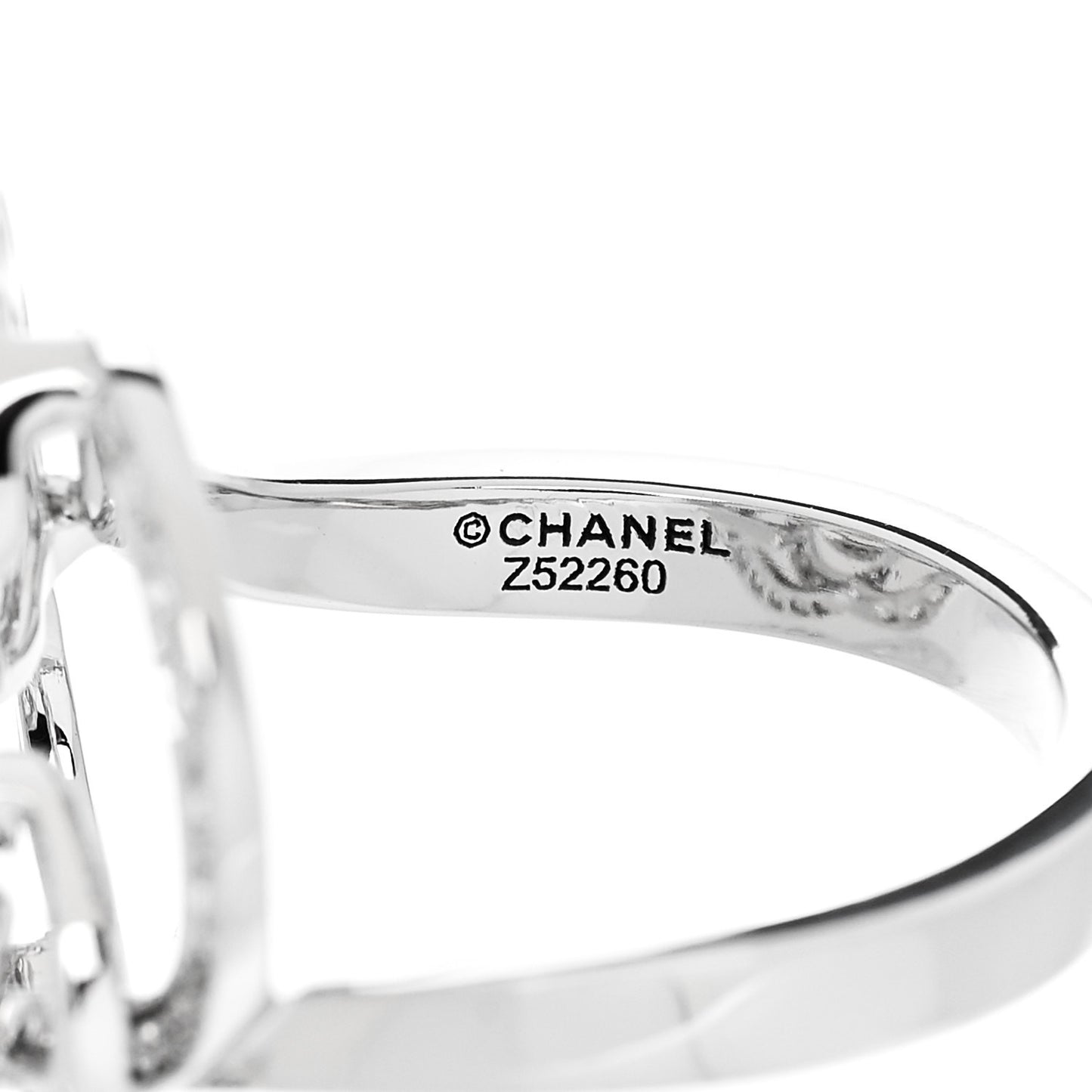 18K White Gold Diamond Fil de Camelia Ring 48 4.5