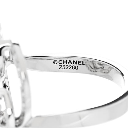 Chanel 18K White Gold Diamond Fil de Camelia Ring 48 4.5 6 of 7