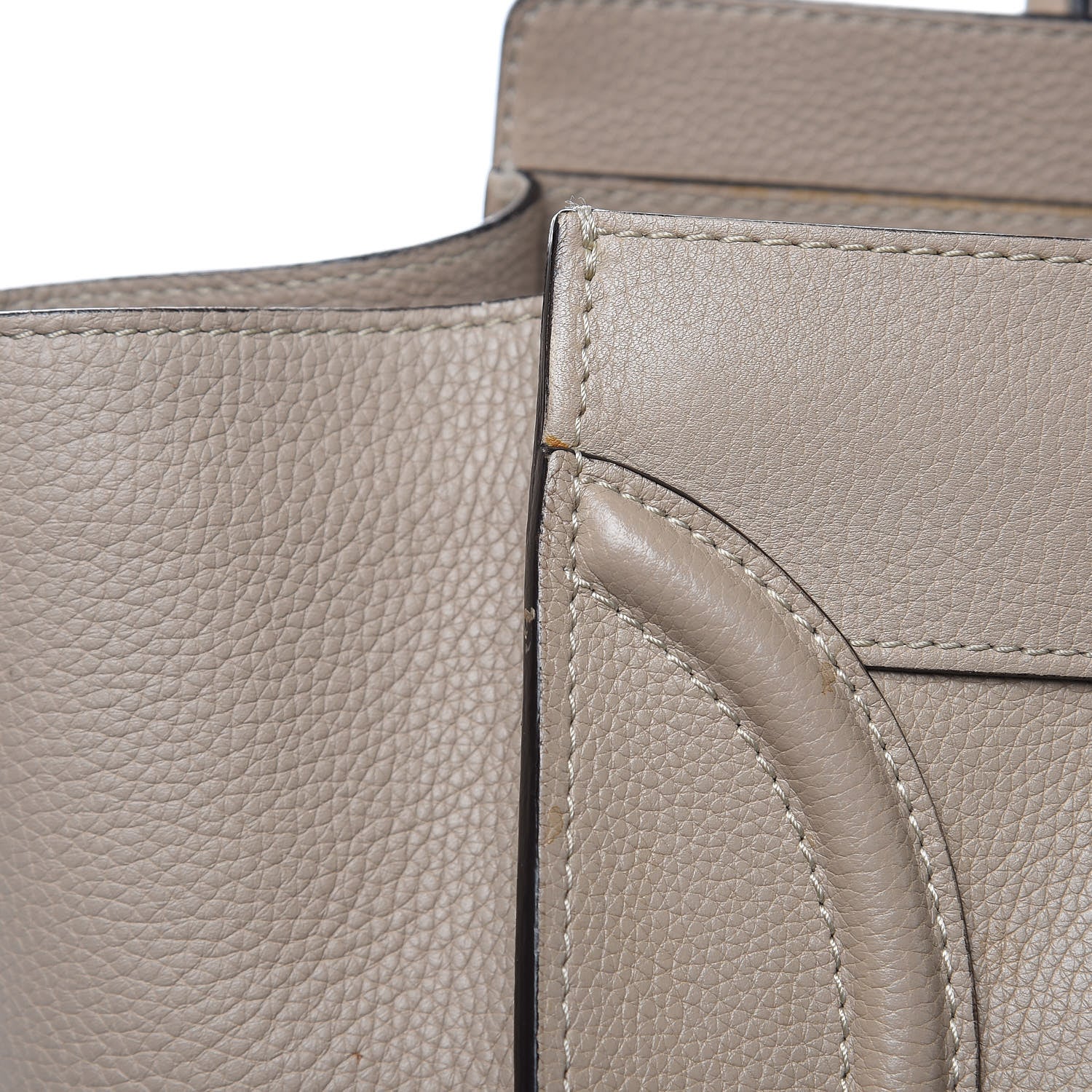 Celine Drummed Calfskin Mini Luggage Dune 14 of 21