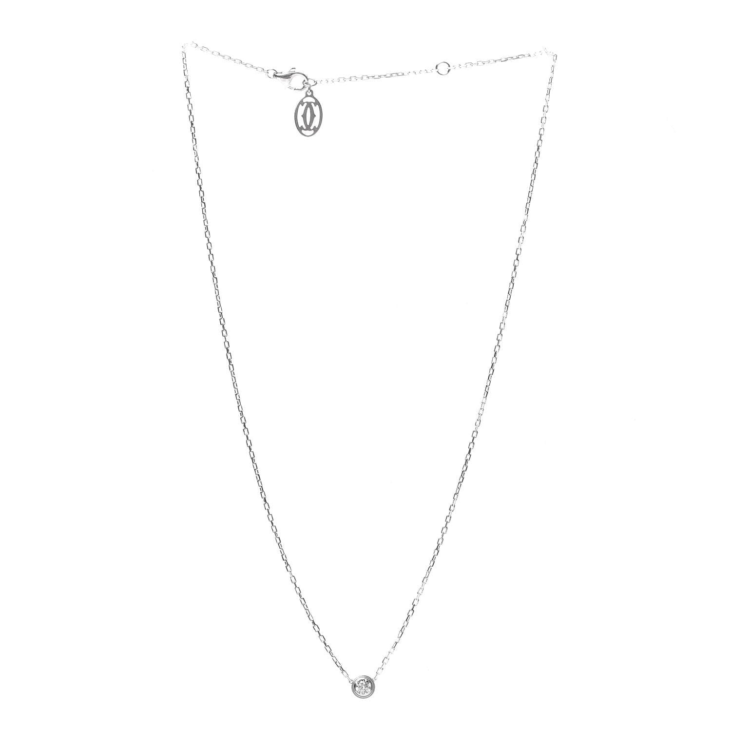 Cartier 18K White Gold Diamond LM D'Amour Pendant Necklace 3 of 5