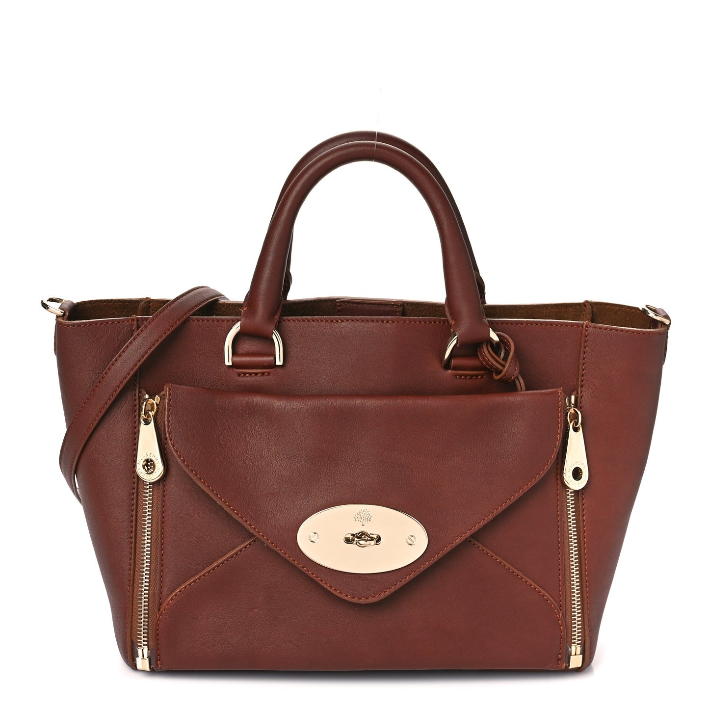 Silky Calf Small Willow Tote Brown