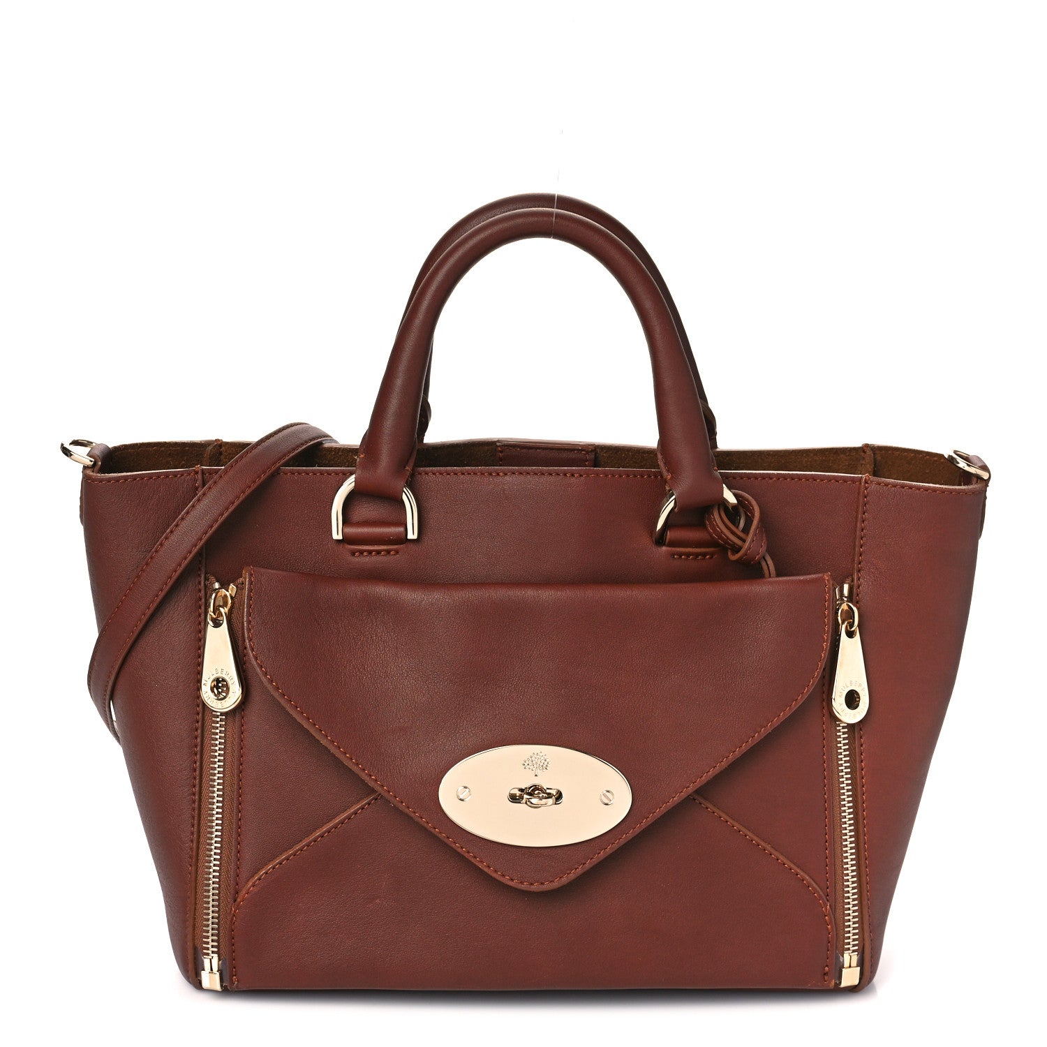 Mulberry Silky Calf Small Willow Tote Brown 1 of 10