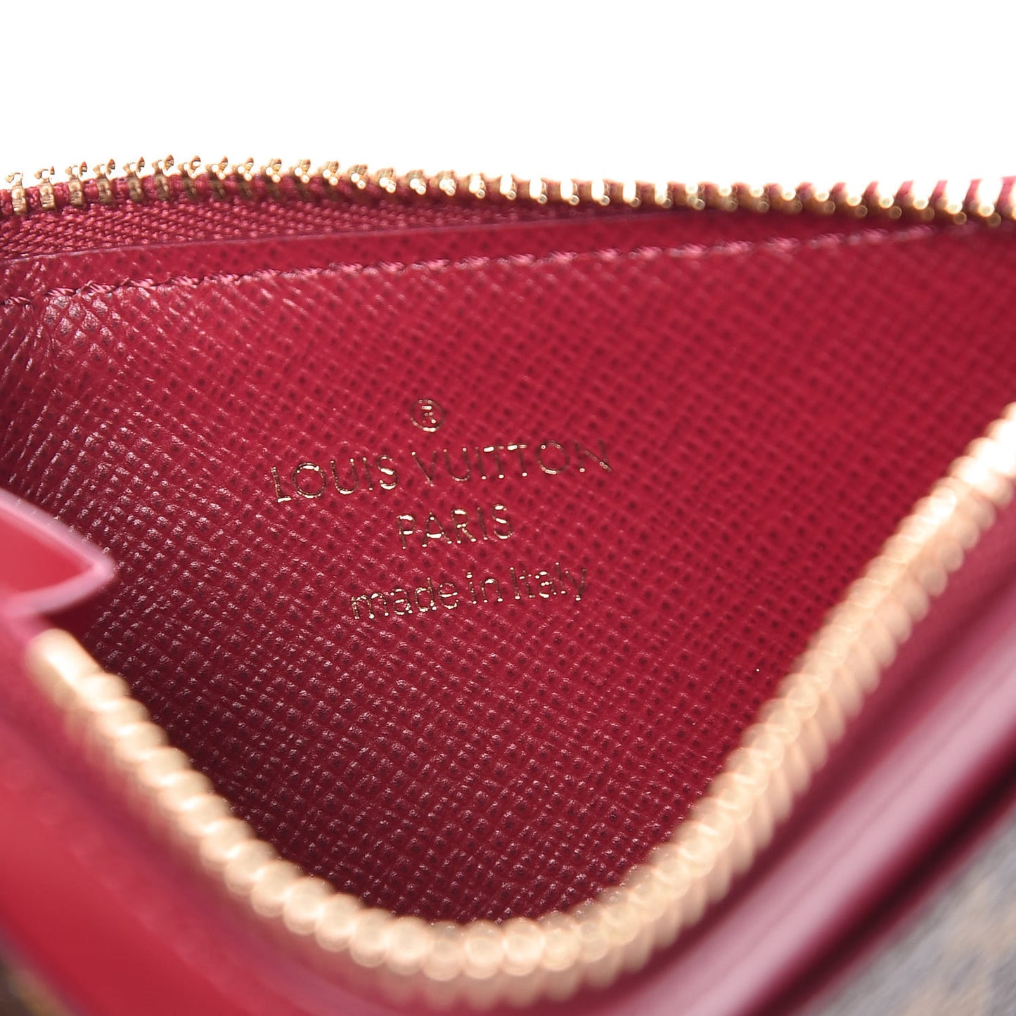 Monogram Zipped Card Holder Fuchsia