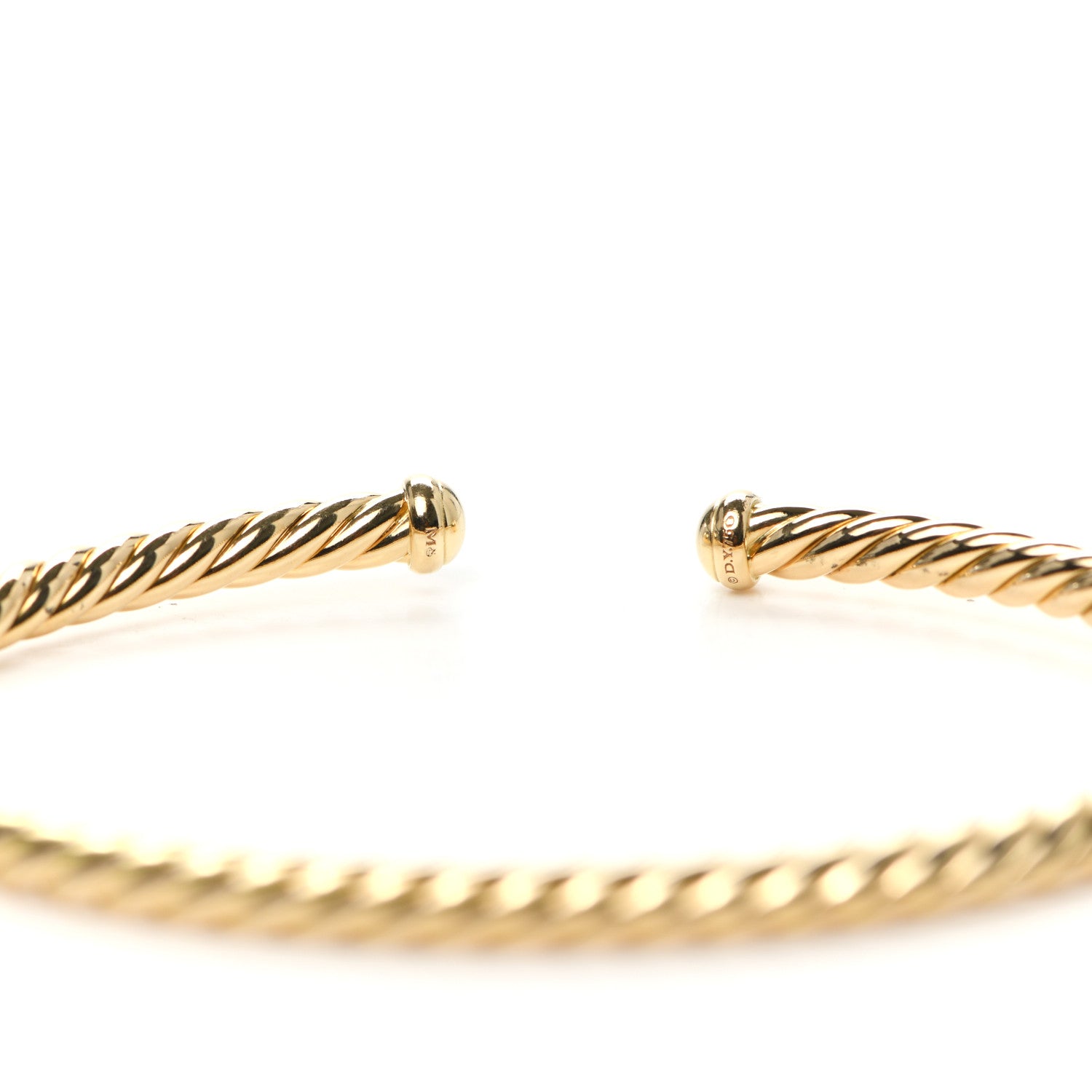 David Yurman 18K Yellow Gold 4mm Cablespira Bracelet 4 of 4
