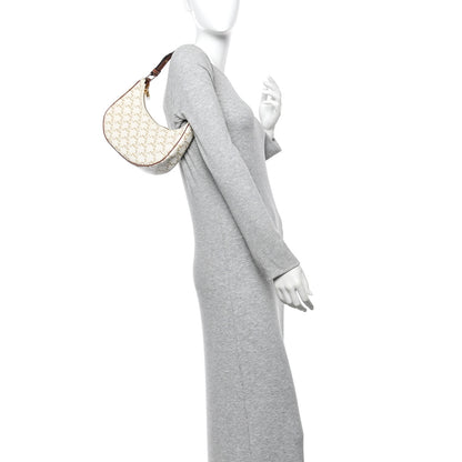 Celine Canvas Calfskin Ava Triomphe Shoulder Bag White 2 of 10