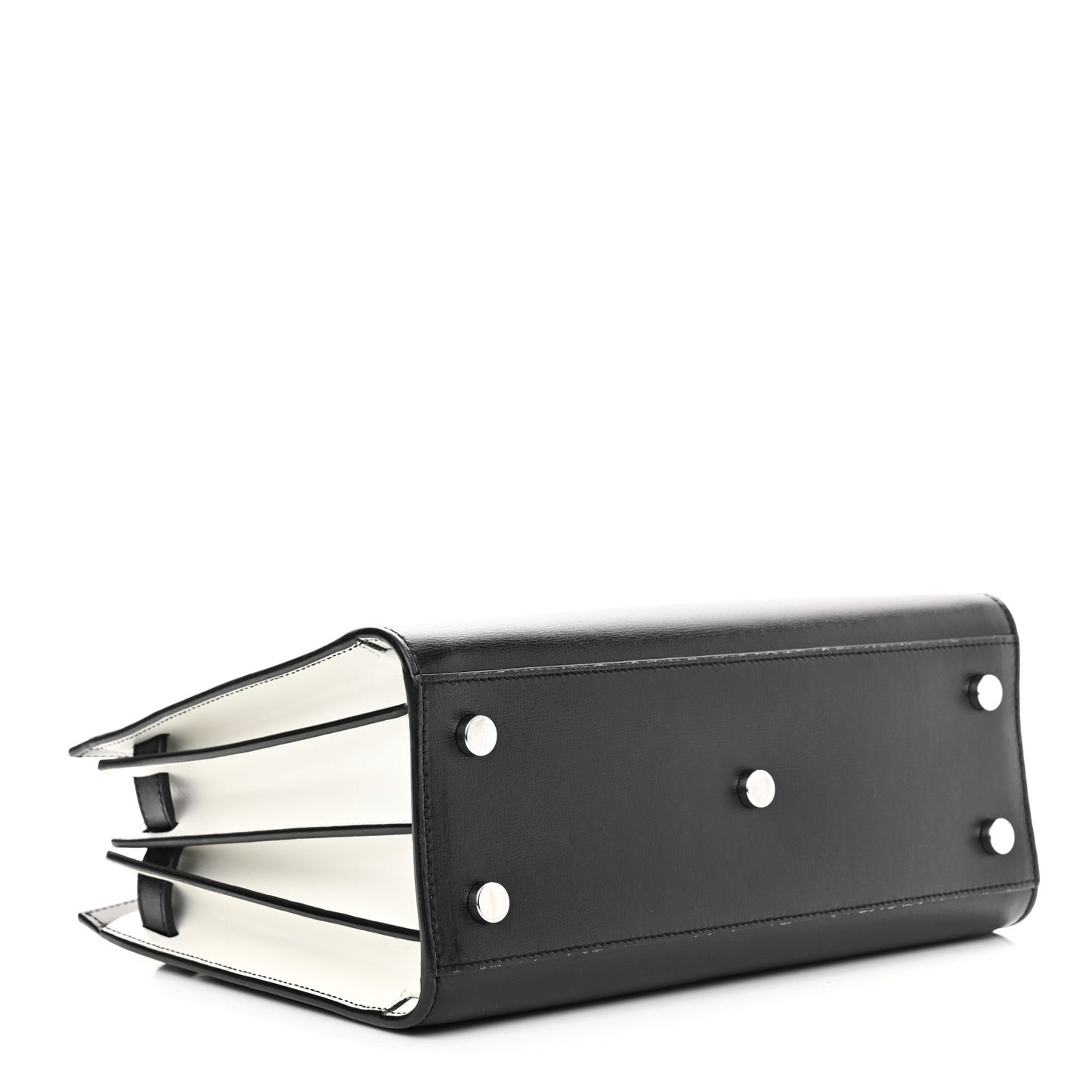 Calfskin Small Sac De Jour Black White