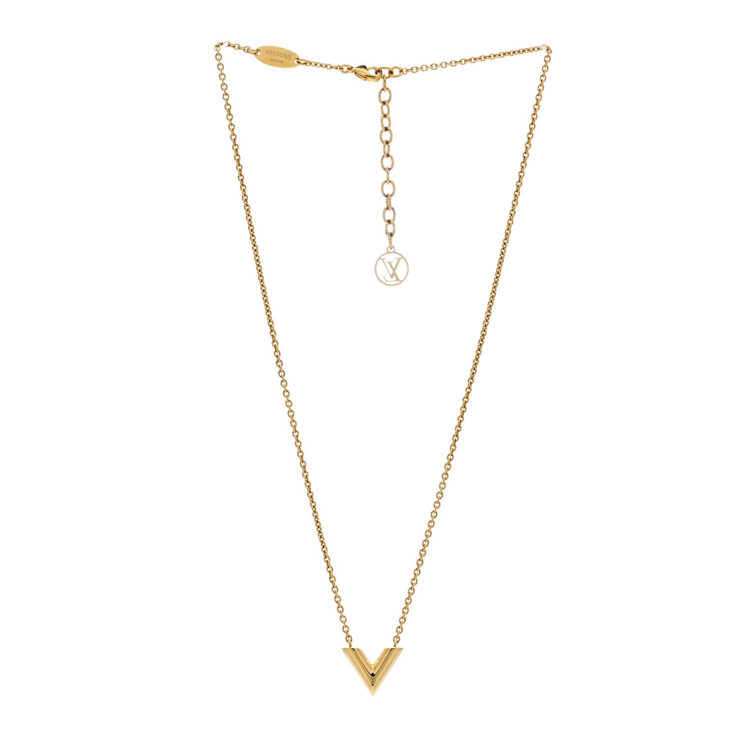 Louis Vuitton Essential V Necklace Gold 3 of 7