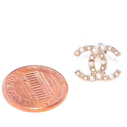 Chanel Pearl CC Logo Earrings Gold 2 of 5