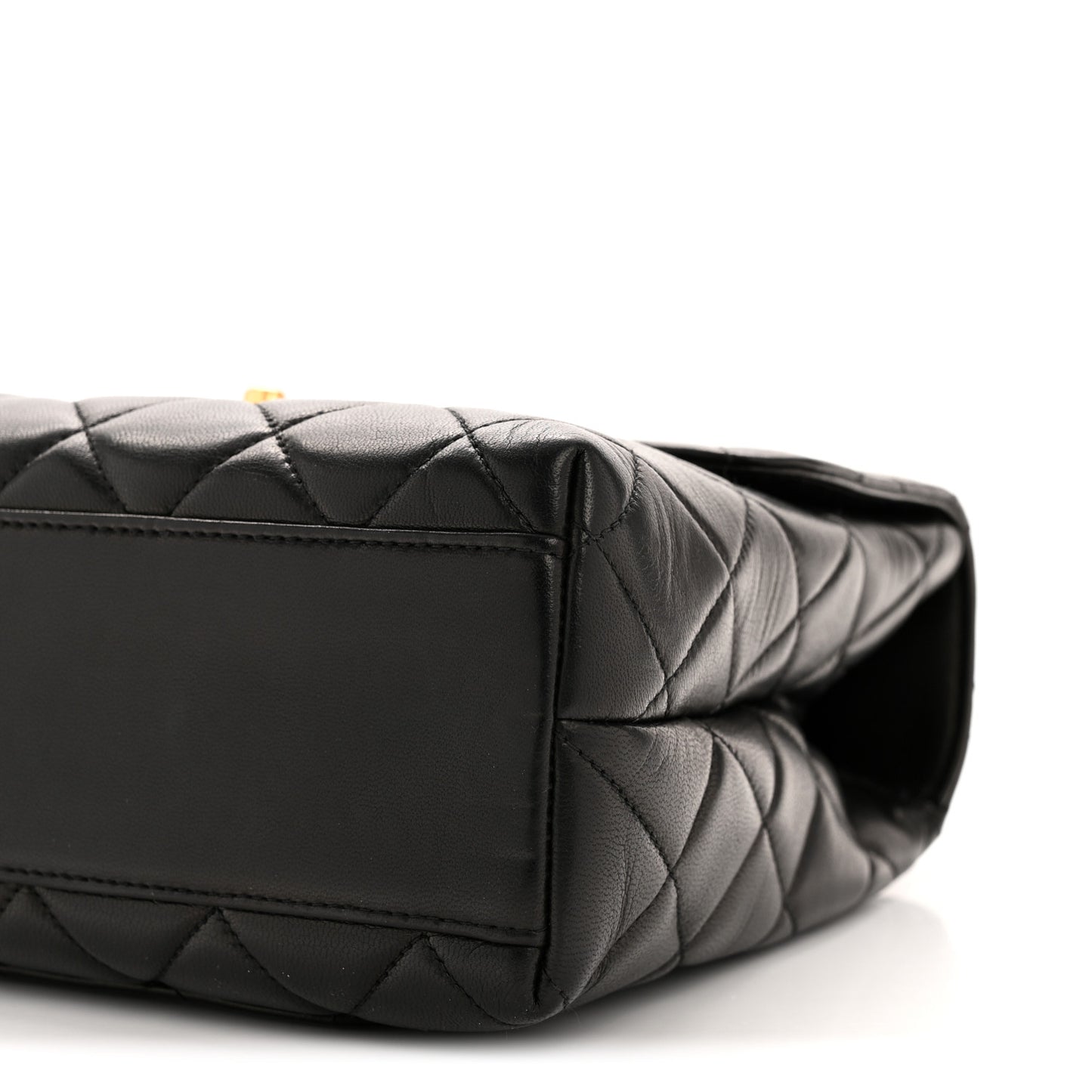 Lambskin Quilted Medium Kelly Flap Bag Black