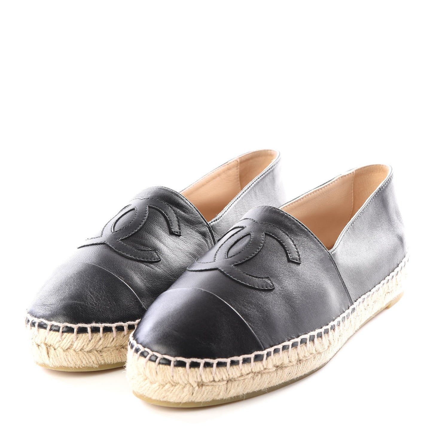 Lambskin CC Espadrilles 40 Black