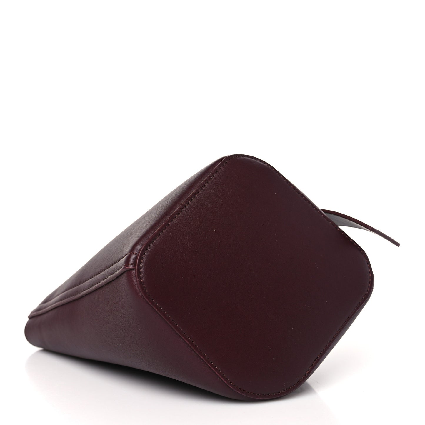 Calfskin Mini Pebble Bucket Bag Dark Burgundy