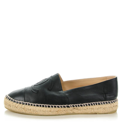 Chanel Lambskin CC Espadrilles 41 Black 1 of 8