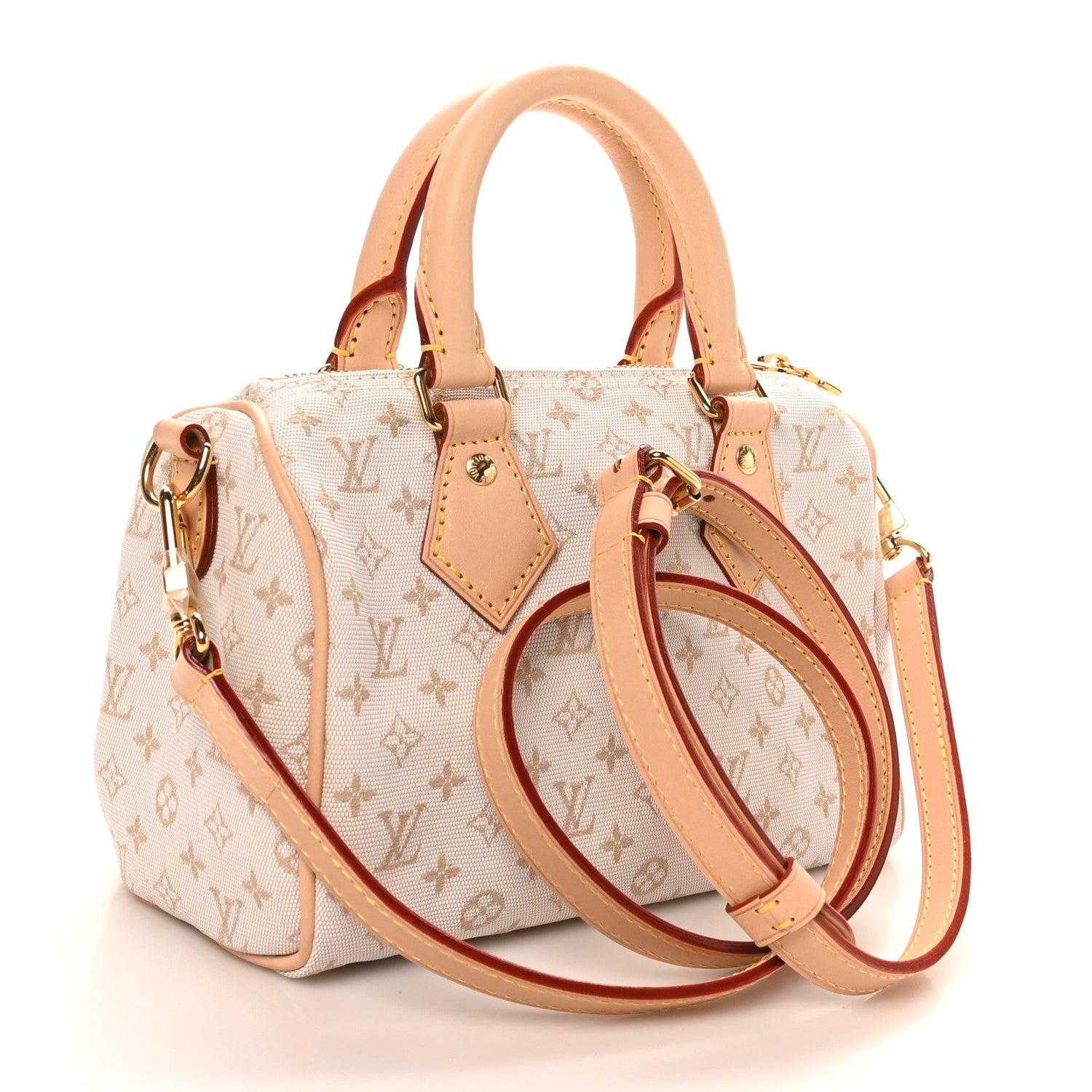 Louis Vuitton Jacquard Speedy Bandouliere 20 Mastic Cream 3 of 9