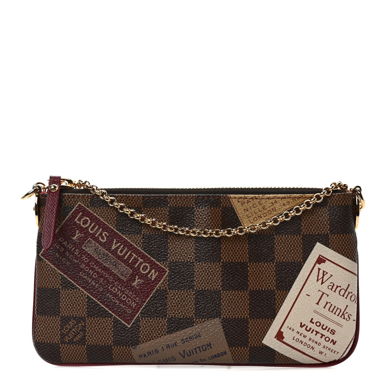 Louis Vuitton Damier Ebene Trunks Labels Pochette Milla MM 1 of 6
