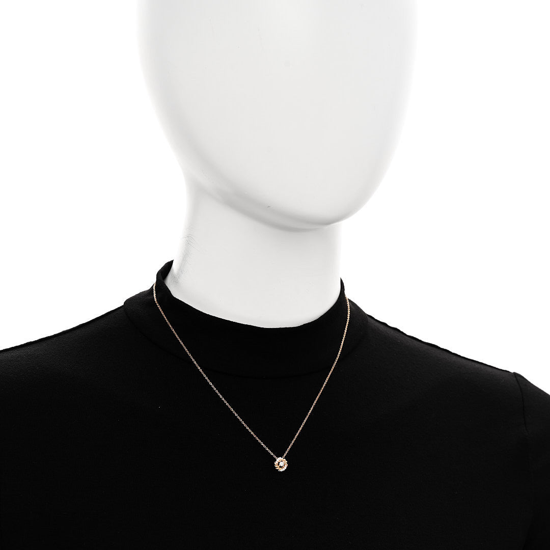 David Yurman 18K Yellow Gold Diamond 8mm Petite Infinity Pendant Necklace 2 of 5