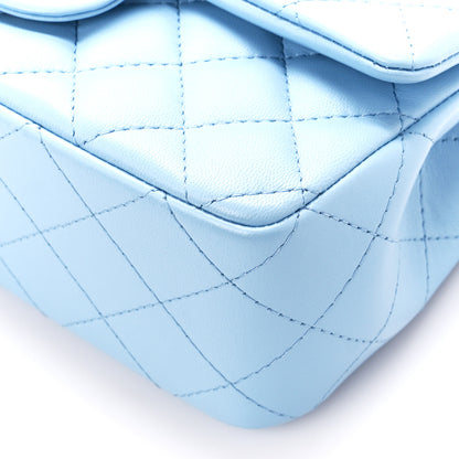 Chanel Lambskin Quilted Mini Rectangular Flap Light Blue 11 of 12