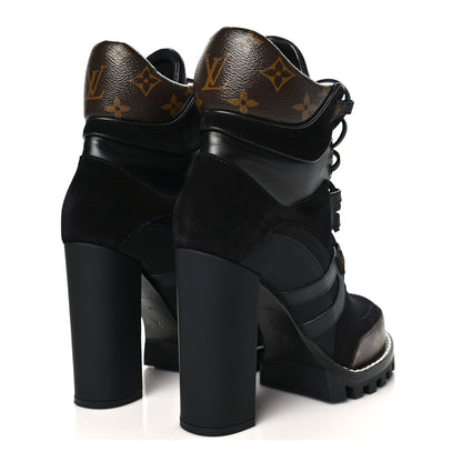 Louis Vuitton Suede Calfskin Monogram Star Trail Ankle Boots 41 Black 5 of 8