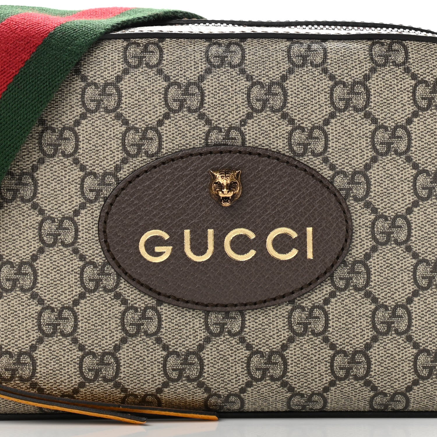 Gucci GG Supreme Monogram Web Neo Vintage Shoulder Bag Beige New Acero Crop 8 of 11