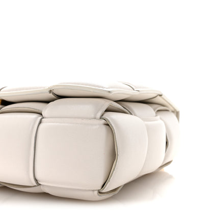 Bottega Veneta Lambskin Maxi Intreccio Padded Chain Cassette Crossbody Bag White 9 of 10