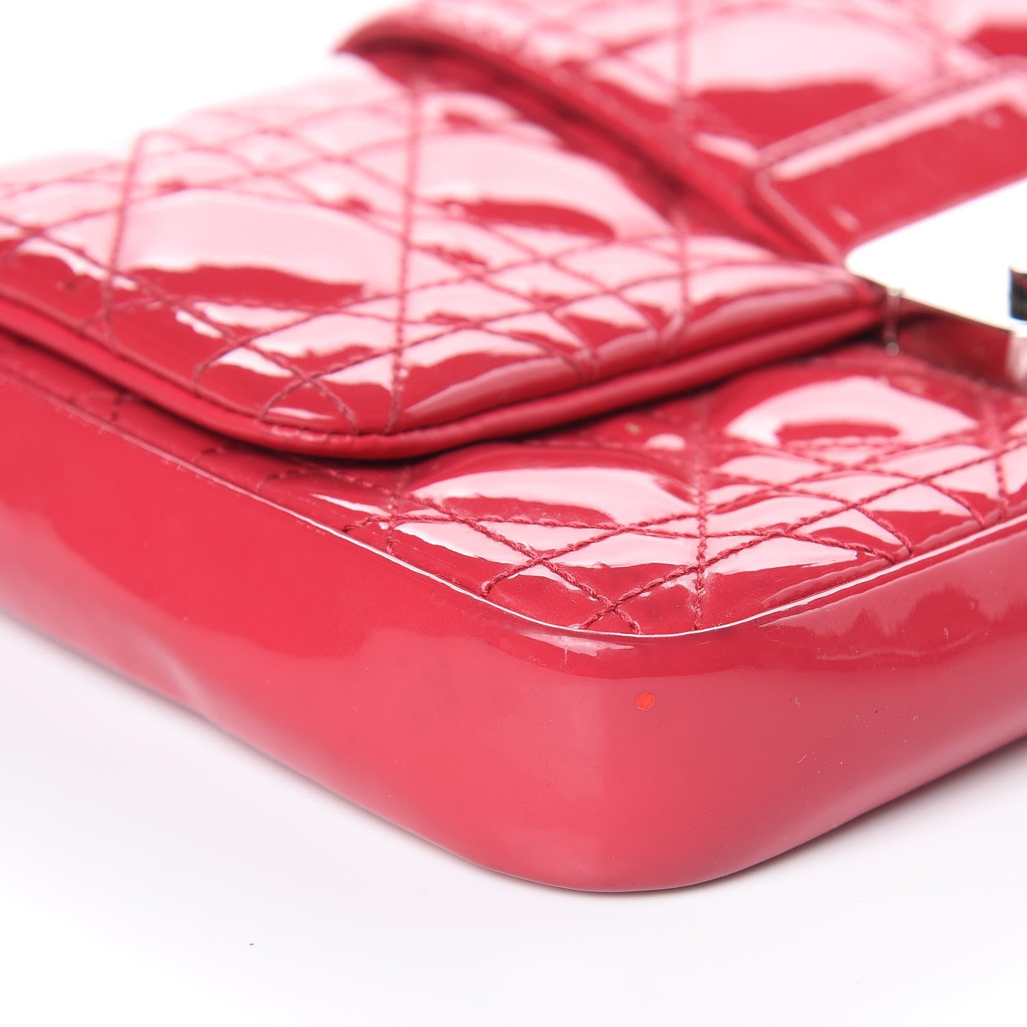 Christian Dior Patent Cannage New Lock Pouch Pink 8 of 14