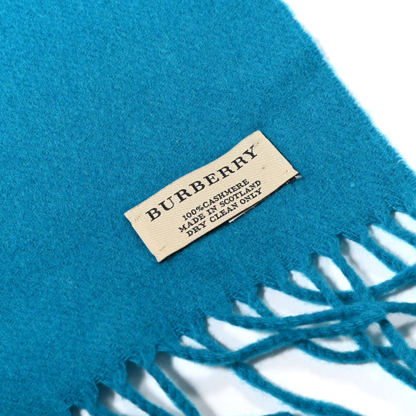 Cashmere Script Fringe Scarf Blue