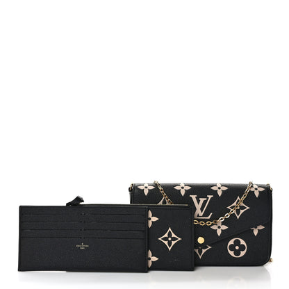 Louis Vuitton Empreinte Monogram Giant Felicie Pochette Black Beige 3 of 12