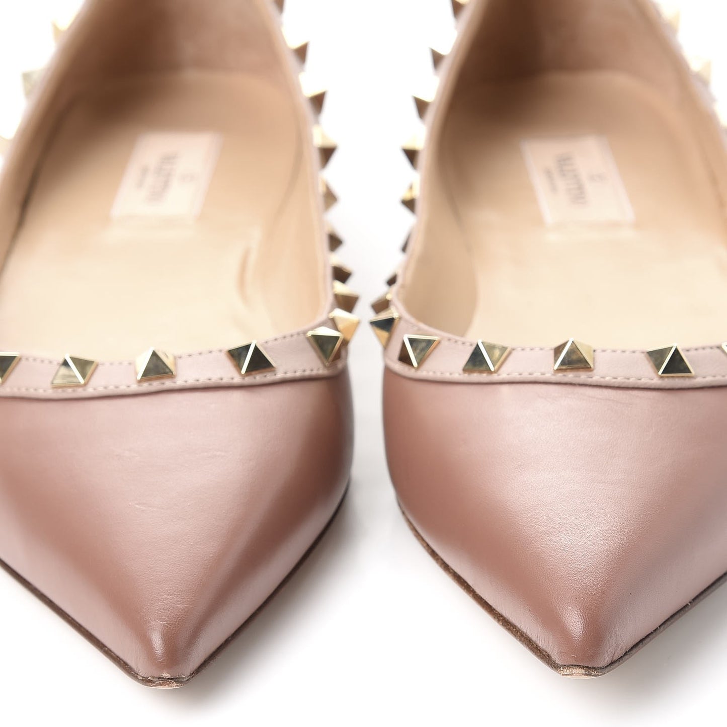 Nappa Rockstud Ballerina Flats 40 Poudre