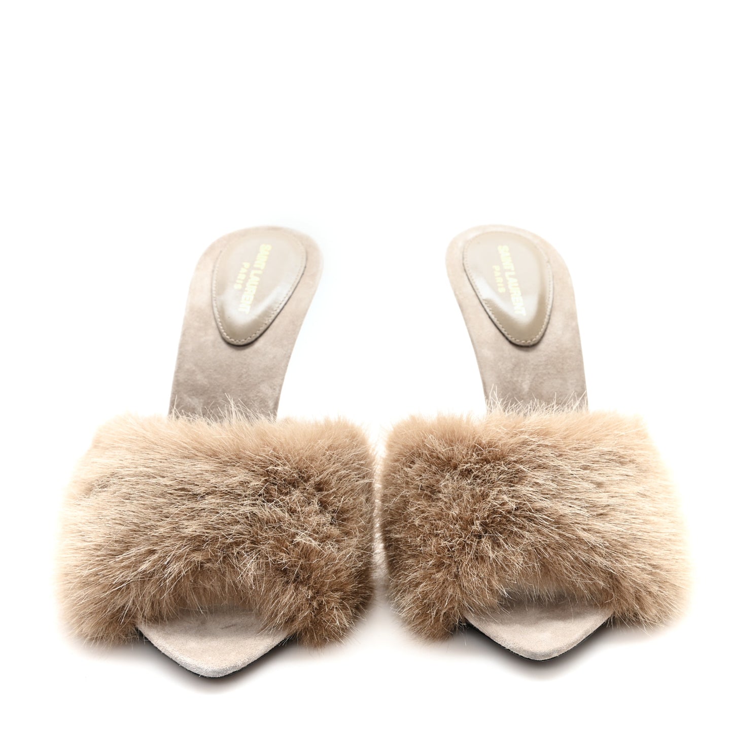 Suede Faux Fur La 16 Mule Sandals 40 Gris Clair