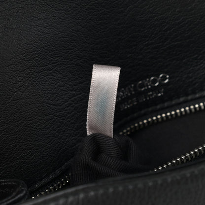 Jimmy Choo Calfskin Crystal Small Cheri Top Handle Bag Black 7 of 12