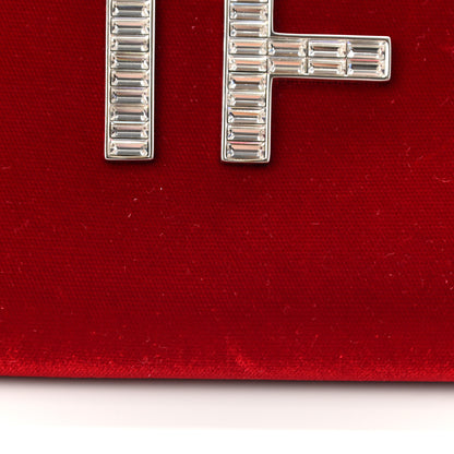 Tom Ford Velvet Crystal TF Clutch Dark Red 13 of 15