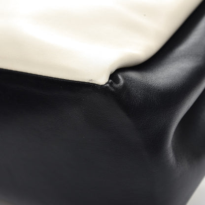 Valentino Garavani Calfskin Colorblock Single Handle Satchel Black White 9 of 11