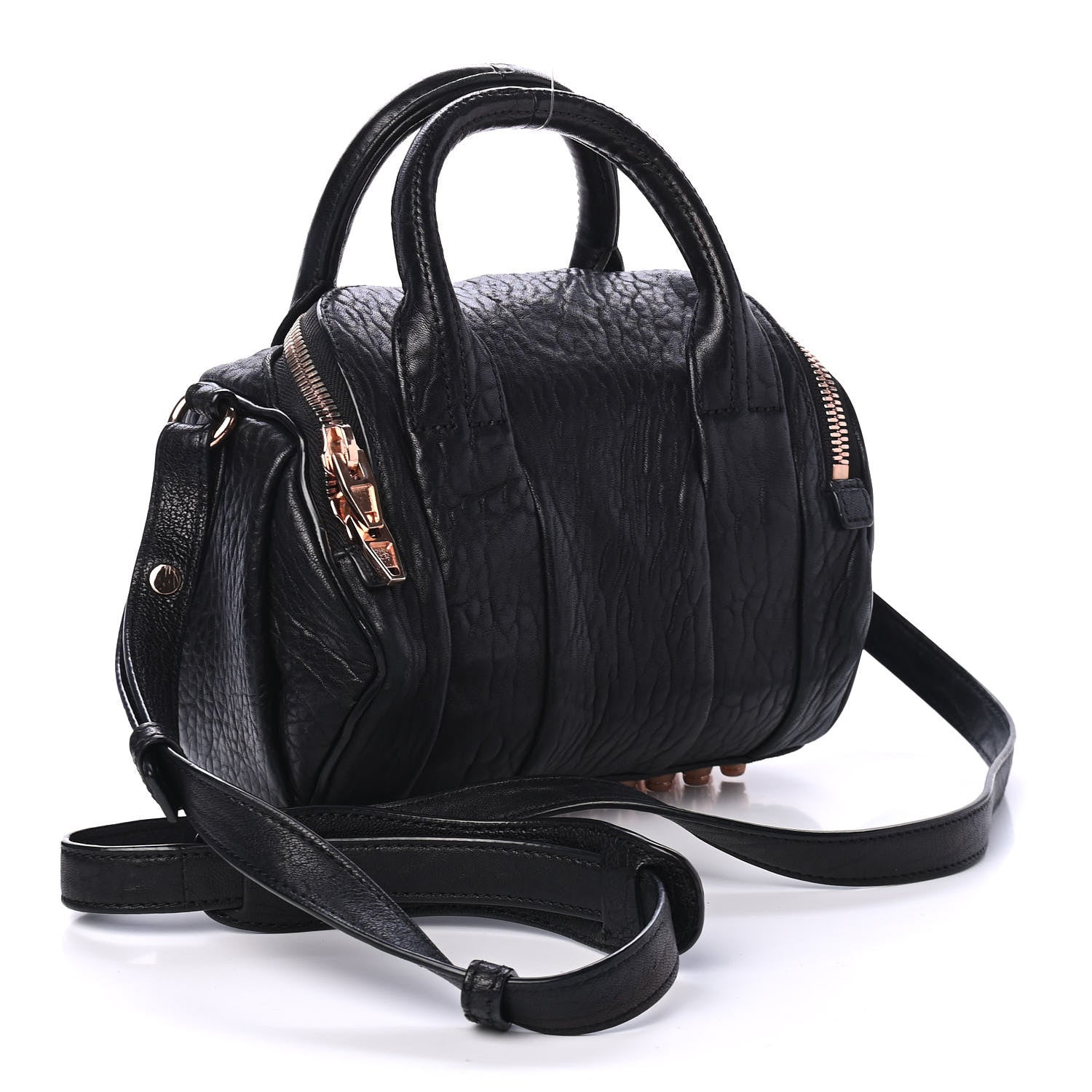 Alexander Wang Pebbled Lambskin Mini Rockie Black Rose Gold Hardware 2 of 5