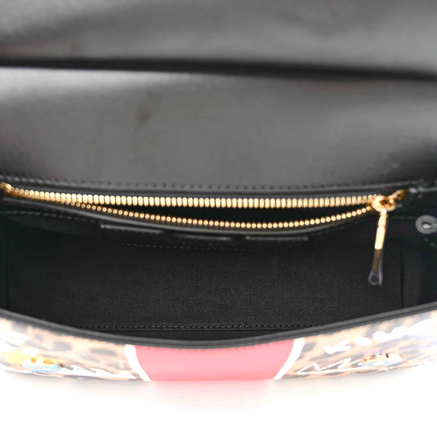 Dauphine Leopard Graffiti Print Medium Miss Sicily Satchel Black