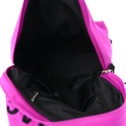 Balenciaga Sport Nylon Logo Embroidered S Wheel Backpack Fuchsia Black 5 of 9
