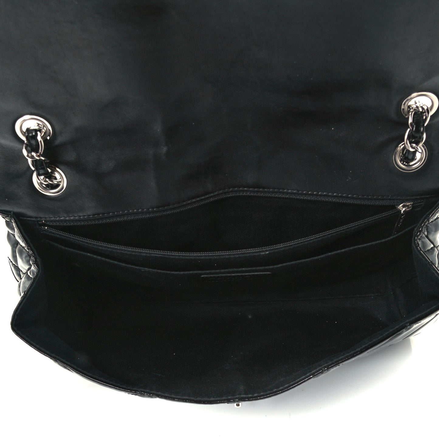Vinyl Quilted In the Business Flap Bag Black