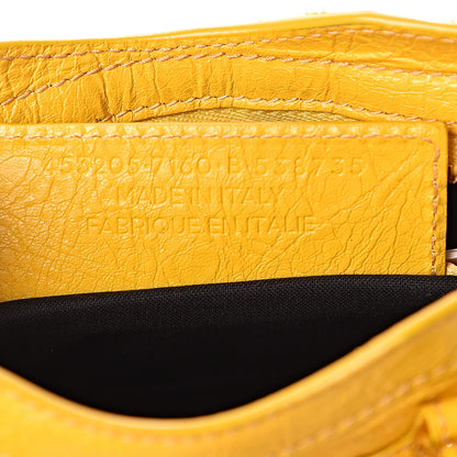 Balenciaga Agneau Classic Gold Hardware Nano City Jaune Epi 8 of 11