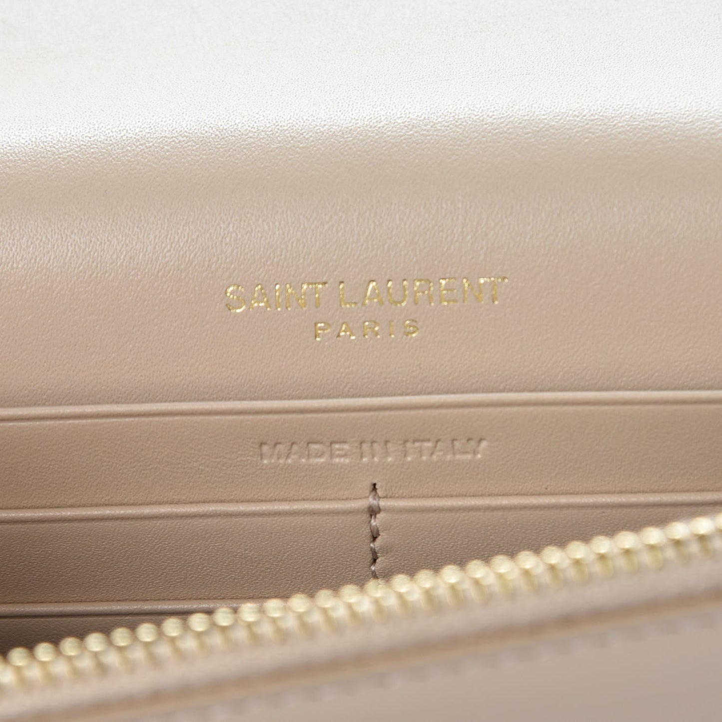 Smooth Calfskin Classic Monogram Kate Tassel Chain Wallet Nude Powder
