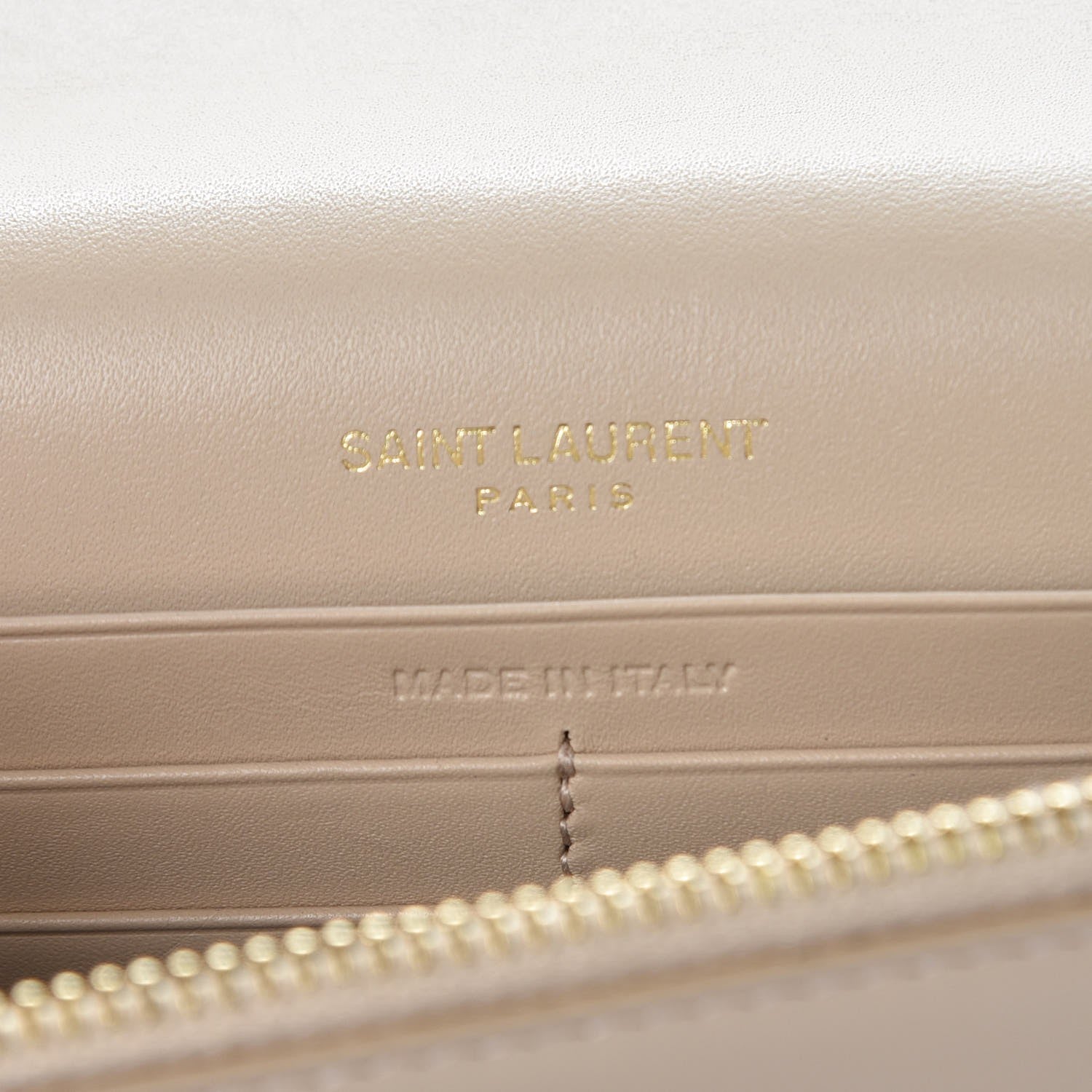 Saint Laurent Smooth Calfskin Classic Monogram Kate Tassel Chain Wallet Nude Powder 6 of 9