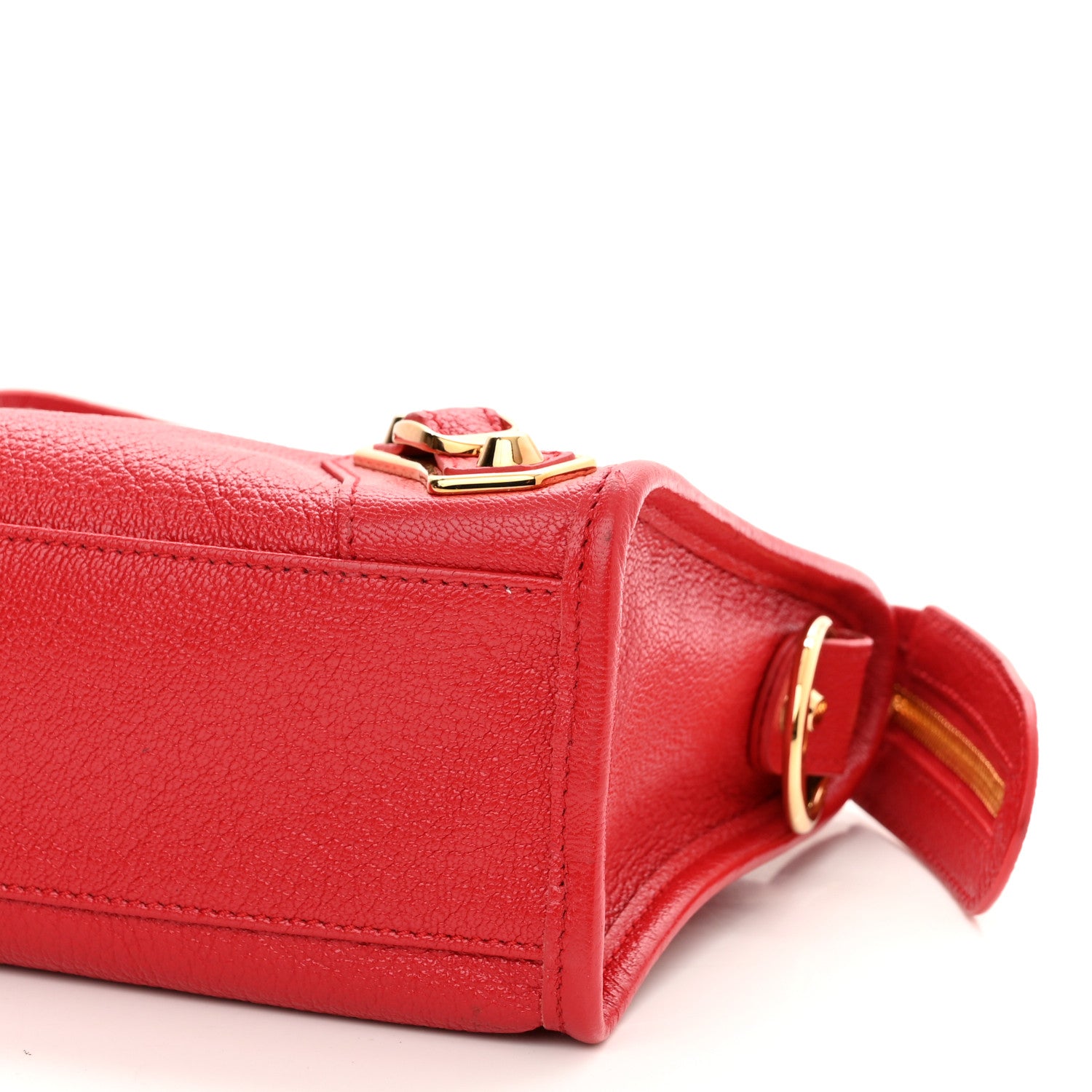 Balenciaga Chevre Gold Metallic Edge Hardware Mini City Rouge Grenade 10 of 11