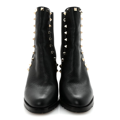 Valentino Garavani Grained Calfskin Rockstud Chelsea 80mm Ankle Boots 37 Black 3 of 9