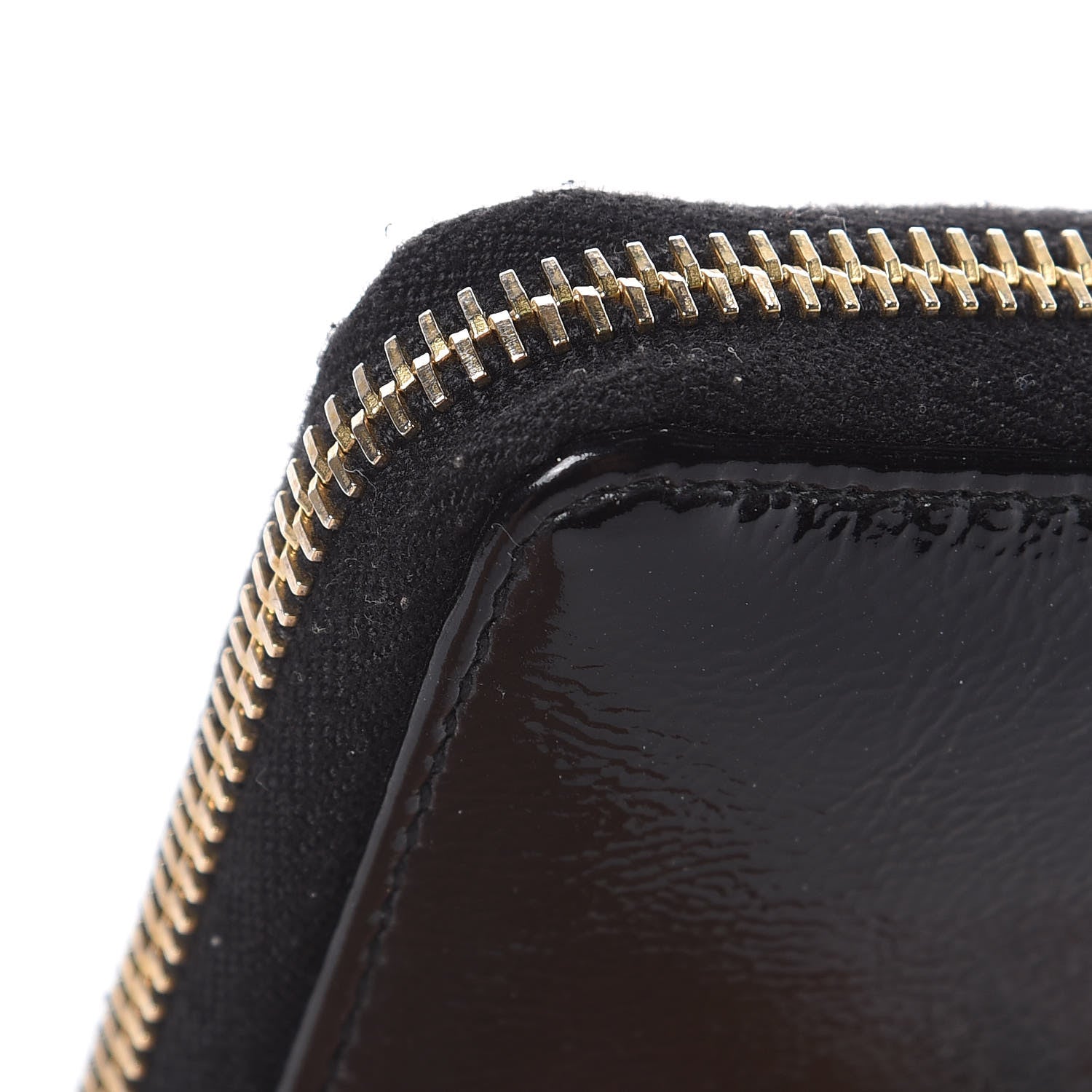 Saint Laurent Patent Y Mail Zip Around Wallet Black 10 of 12