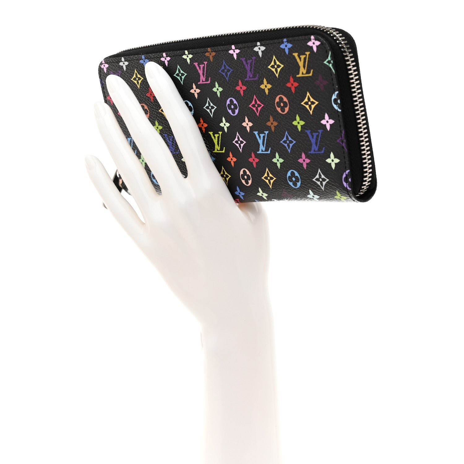 Louis Vuitton LV X TM Monogram Multicolor Clemence Wallet Black 2 of 6