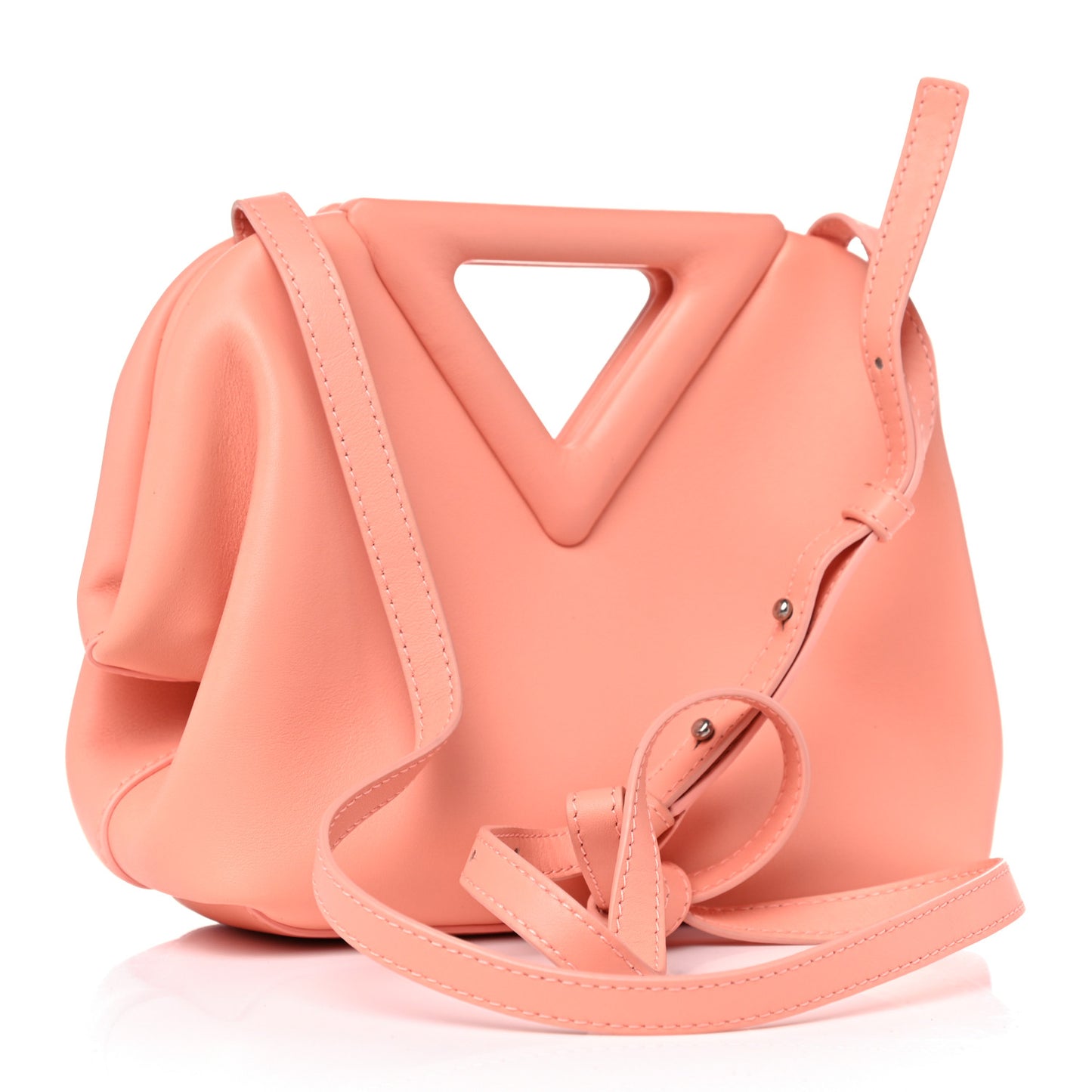 Calfskin Small The Point Triangle Bag Peachy
