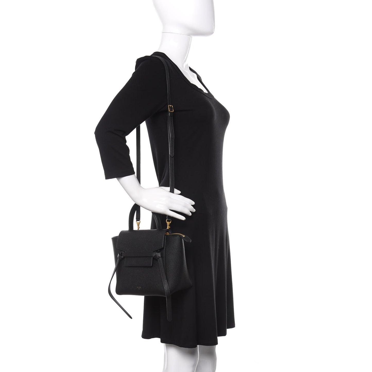 Grained Calfskin Nano Belt Bag Black